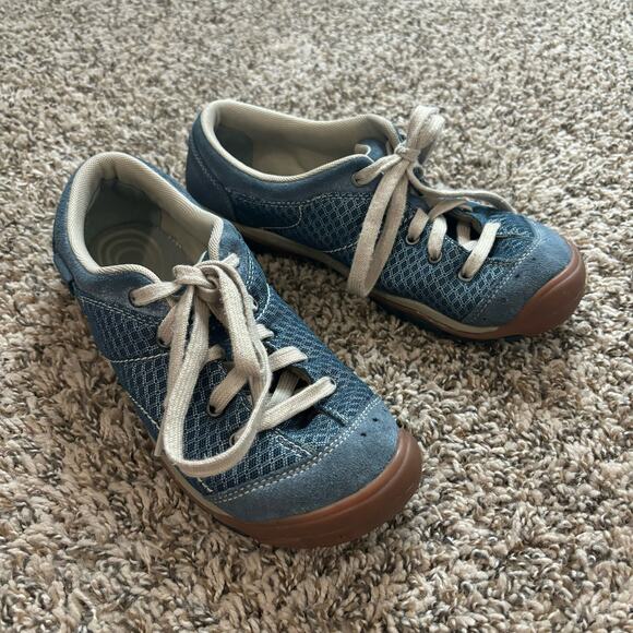 Keen Mercer Lace CNX Leather and Mesh Sneakers - Blue - US Women's Size 9 - Picture 2 of 12